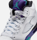 Air Jordan 5 Retro Grape Grade School Lifestyle Shoe - White/New Emerald/Grape Ice/Black