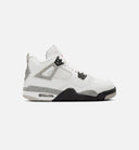 Air Jordan 4 Retro White Cement Grade School Lifestyle Shoe - Summit White/Fire Red/Cement Grey/Black