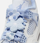 Air Jordan 4 Retro Aluminum Womens Lifestyle Shoe - White/Aluminum/Blue Tint/Oil Green