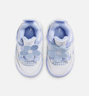 Air Jordan 4 Retro Aluminum Infant Toddler Lifestyle Shoe - White/Aluminum/Blue Tint/Oil Green