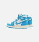 Air Jordan 1 Retro High OG UNC Reimagined Grade School Lifestyle Shoe - Dark Powder Blue/Sail